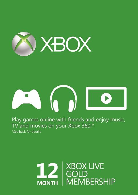 Microsoft Xbox Live 12 Month Gold Membership Card cd key
